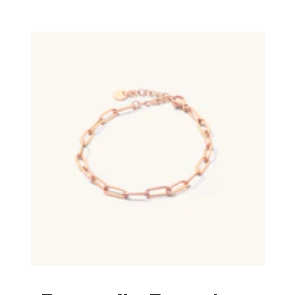 D Louise Paperclip Bracelet - Rose Gold